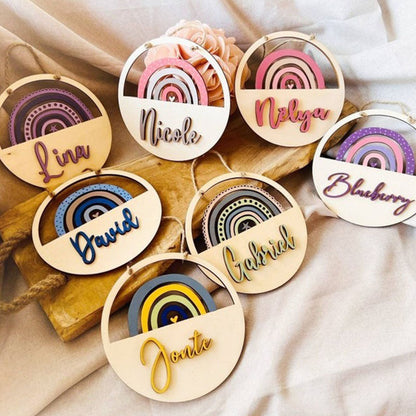Rainbow name sign - door signs, children's decorating, children's room