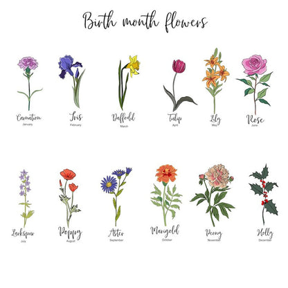 Personalized  Garden Mini Flower Vase, Birth Month Flower Family Customized Mini Flower Vase