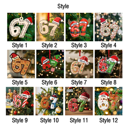 Custom Six Seven Ornament, Teen Slang Ornament, Funny Teenager Ornament