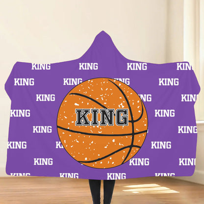 Personalized Baseball Basketball Ball Soft Multicolor Hooded Blanket