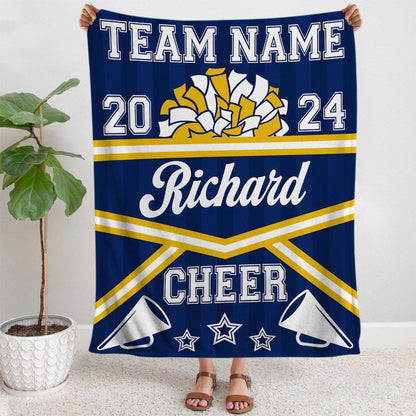 Custom Cheerleading Blanket Personalized Name Senior Cheer Gift