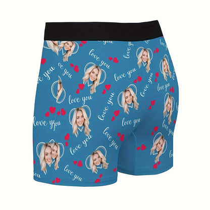 Custom Photo Print Boxer Briefs, High-Elastic Polyester