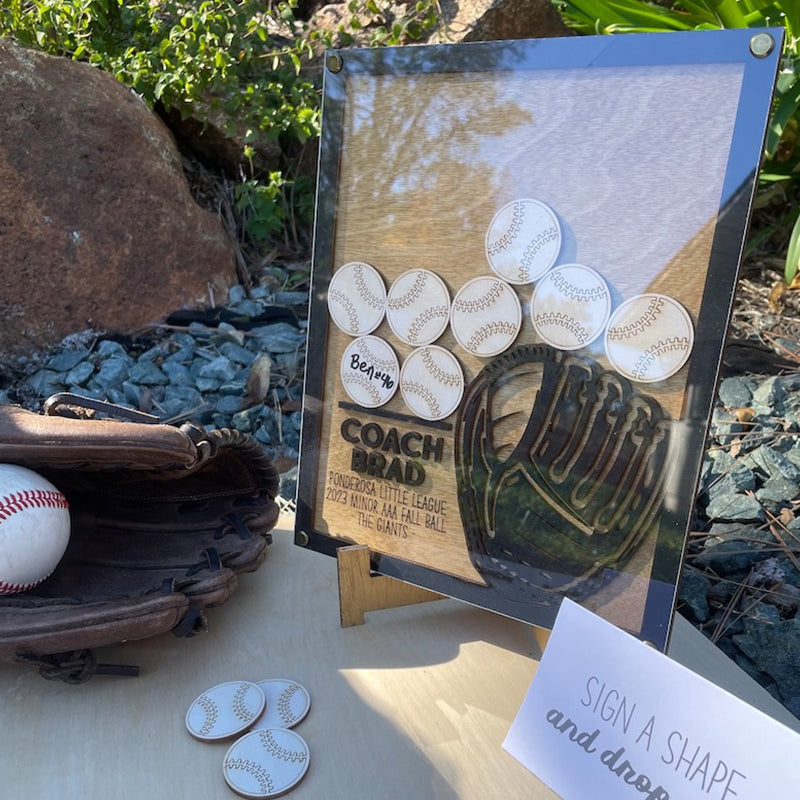 Custom Softball  Baseball  Volleyball Basketball  Soccer Coach Gift Drop Box Plaque