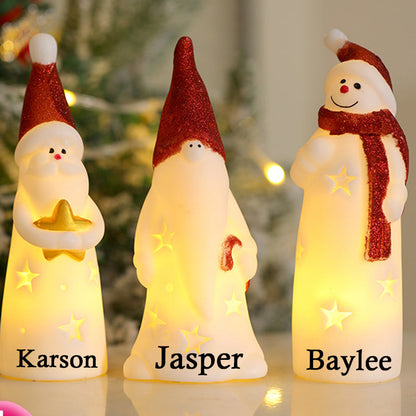 Personalized Snowman LED Ornament Custom Name Christmas