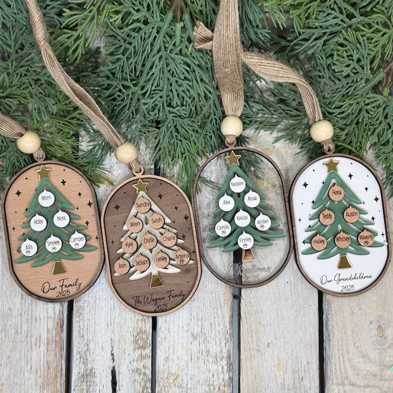 Personalized Family Tree Ornament, Personalized Grandparent Ornament