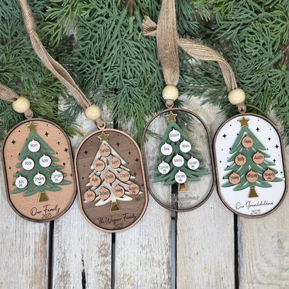 Personalized Family Tree Ornament, Personalized Grandparent Ornament