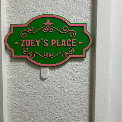 Personalised door sign for kids room