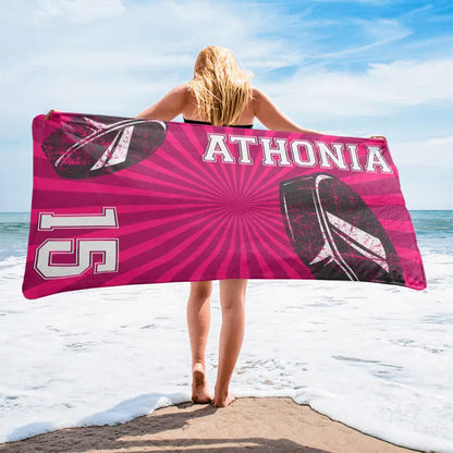 Personalized Sport Custom Name, Number Quick-Dry Beach Towel