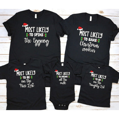 Most Likely To Christmas Shirt, Matching Family Shirts, Couples Christmas Pajamas