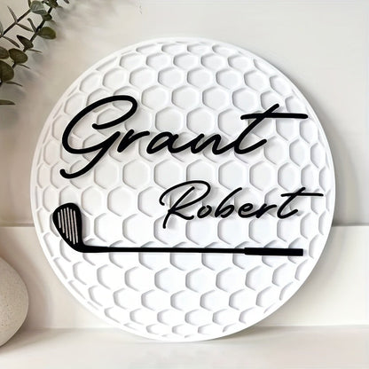 Personalized Golf Ball Name Sign for Golf Theme Room Sports