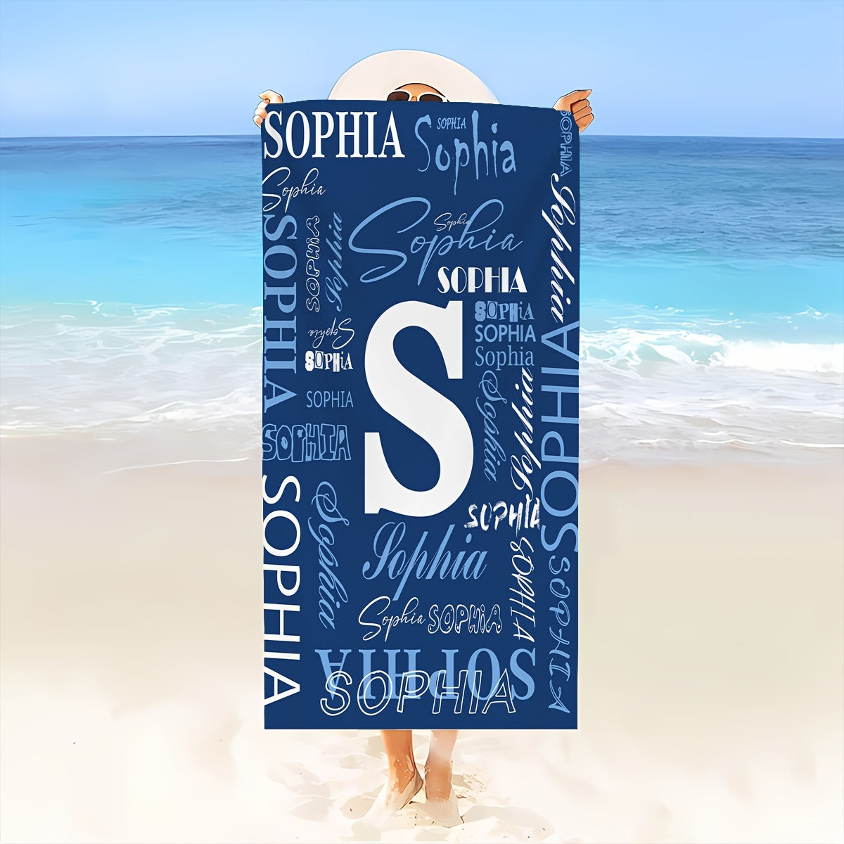 Customized Beach Towel, Fashionable Personalized Beach Blanket with Name