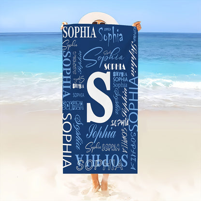Customized Beach Towel, Fashionable Personalized Beach Blanket with Name