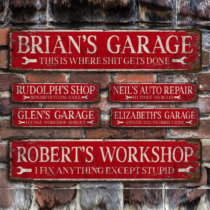 Personalized Garage Sign, Custom Workshop Decor