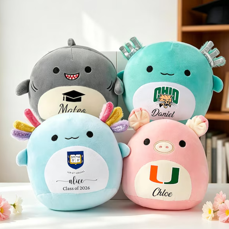 Custom Squishmallow Class of 2026,Plush Gift with Name & Year  Graduation Gift