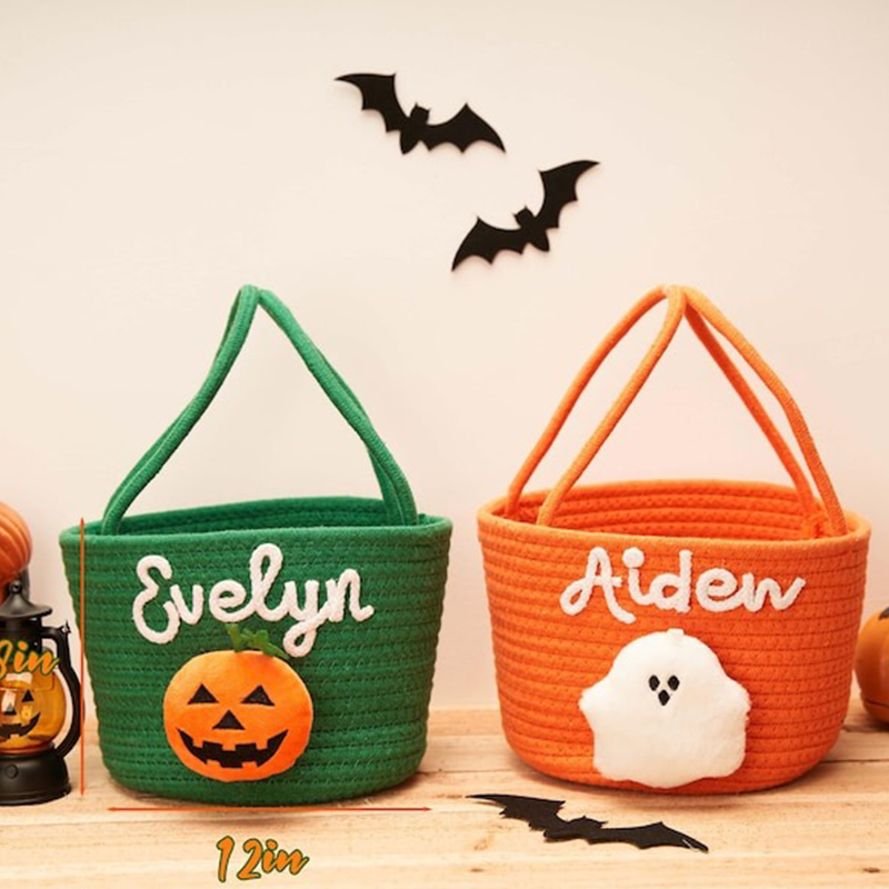 Halloween treat bag, Halloween Basket, Halloween Tote, Trick-or-treat basket