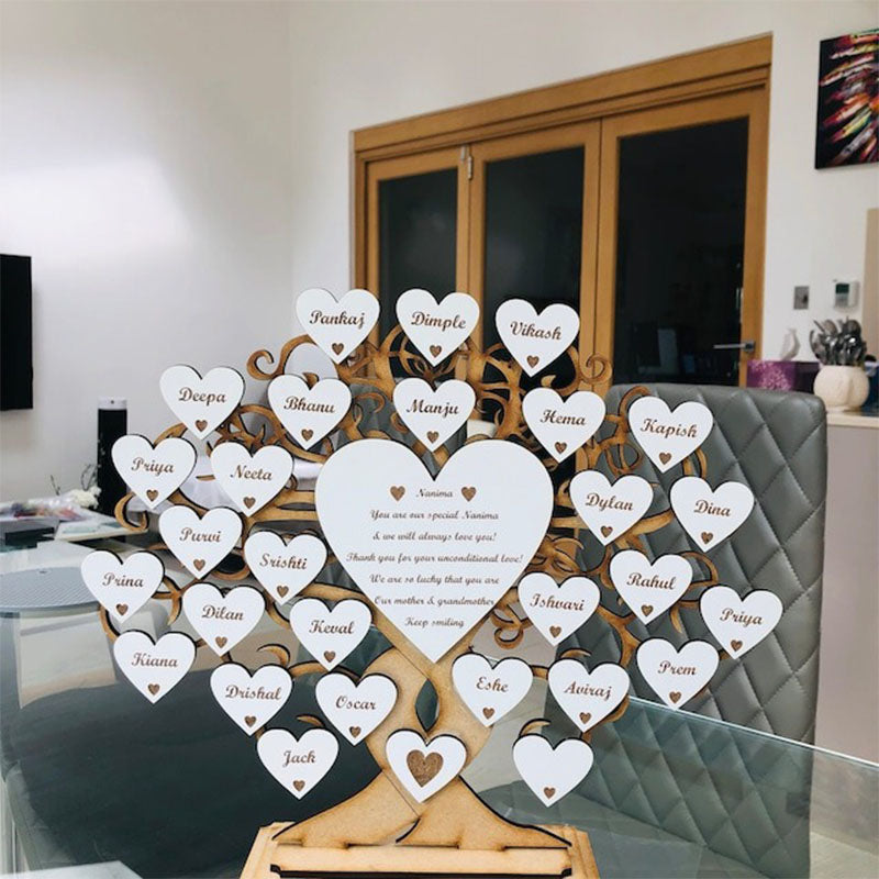 Personalised Family Tree Mothers Day Gift for Anniversary