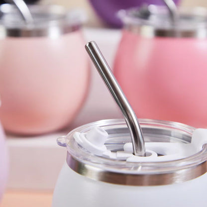 Personalized Mini Round Tumbler with Lid and Straw