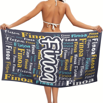 Custom Name Beach Towel 29''x58'' Personalized Name Beach Towel