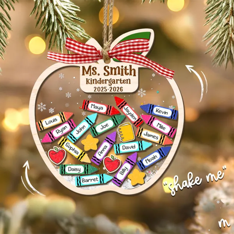 Personalized Teacher Apple Magnet With Students Name, Thank You Teacher Gift