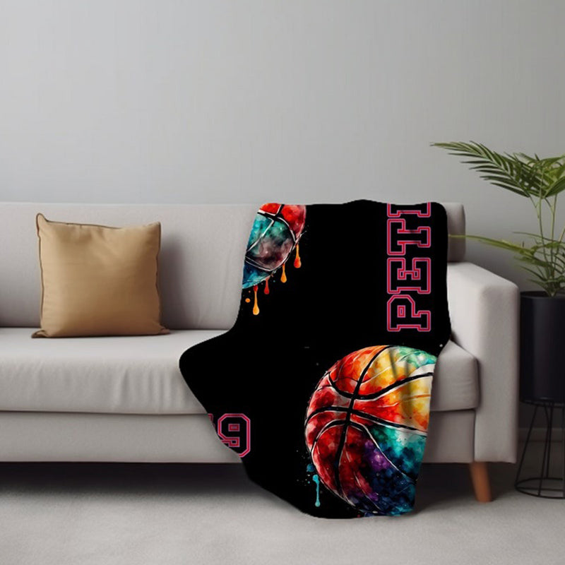 Custom Basketball Blanket Senior Basketball Gift for Boys