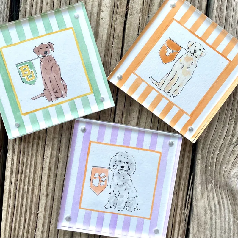 Custom Hand Painted Collegiate Pet Portrait | 4x4 Acylic Award