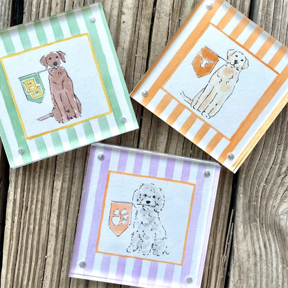 Custom Hand Painted Collegiate Pet Portrait | 4x4 Acylic Award