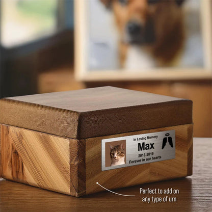 Custom Pet Memorial Urn Adhesive Nameplate