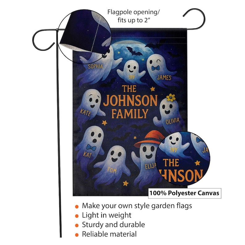 Personalized Halloween Family Flag