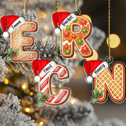 Personalized Gingerbread Alphabert Acrylic Ornament