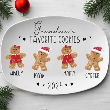 Personalized Gingerbread Christmas Plate, Grandma Plate