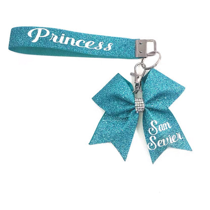 Custom Glitter Bow keychains and/or Wristlets