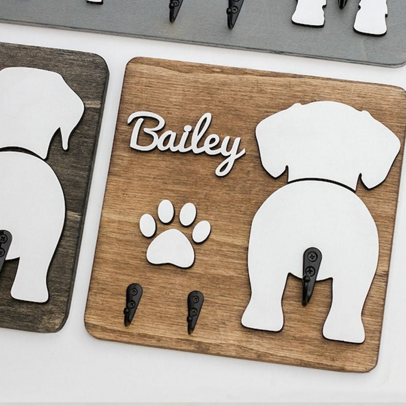 Personalized Dog Leash Holder, Dog Butt Leash Holder for Wall, Gift for Dogs, Engagement Gift Dog