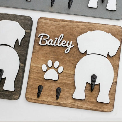 Personalized Dog Leash Holder, Dog Butt Leash Holder for Wall, Gift for Dogs, Engagement Gift Dog