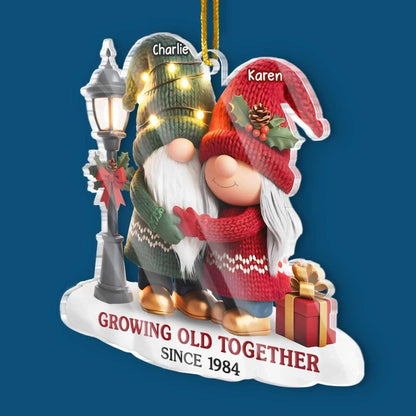 Custom Gnome Acrylic Ornament - Personalized Anniversary Christmas Wedding Gifts
