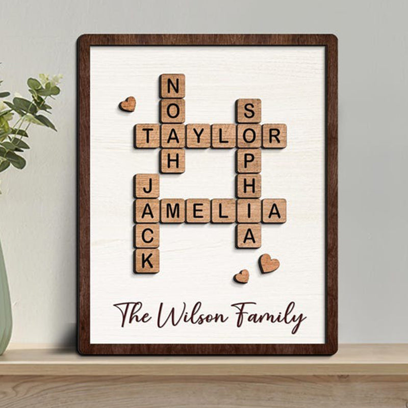 Personalized Family Puzzle Sign, Custom Family Name Sign