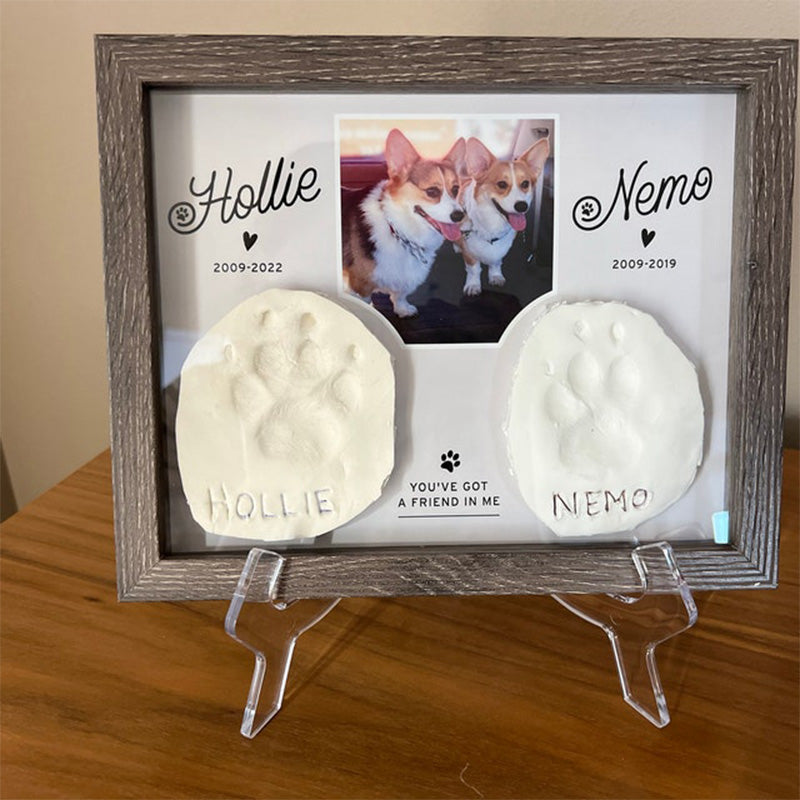 Pet Memorial Paw Print Holder Shadow Box