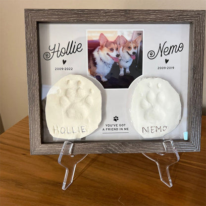 Pet Memorial Paw Print Holder Shadow Box