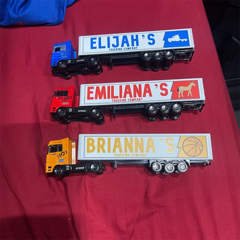 Personalized toy truck, customized with your child's name