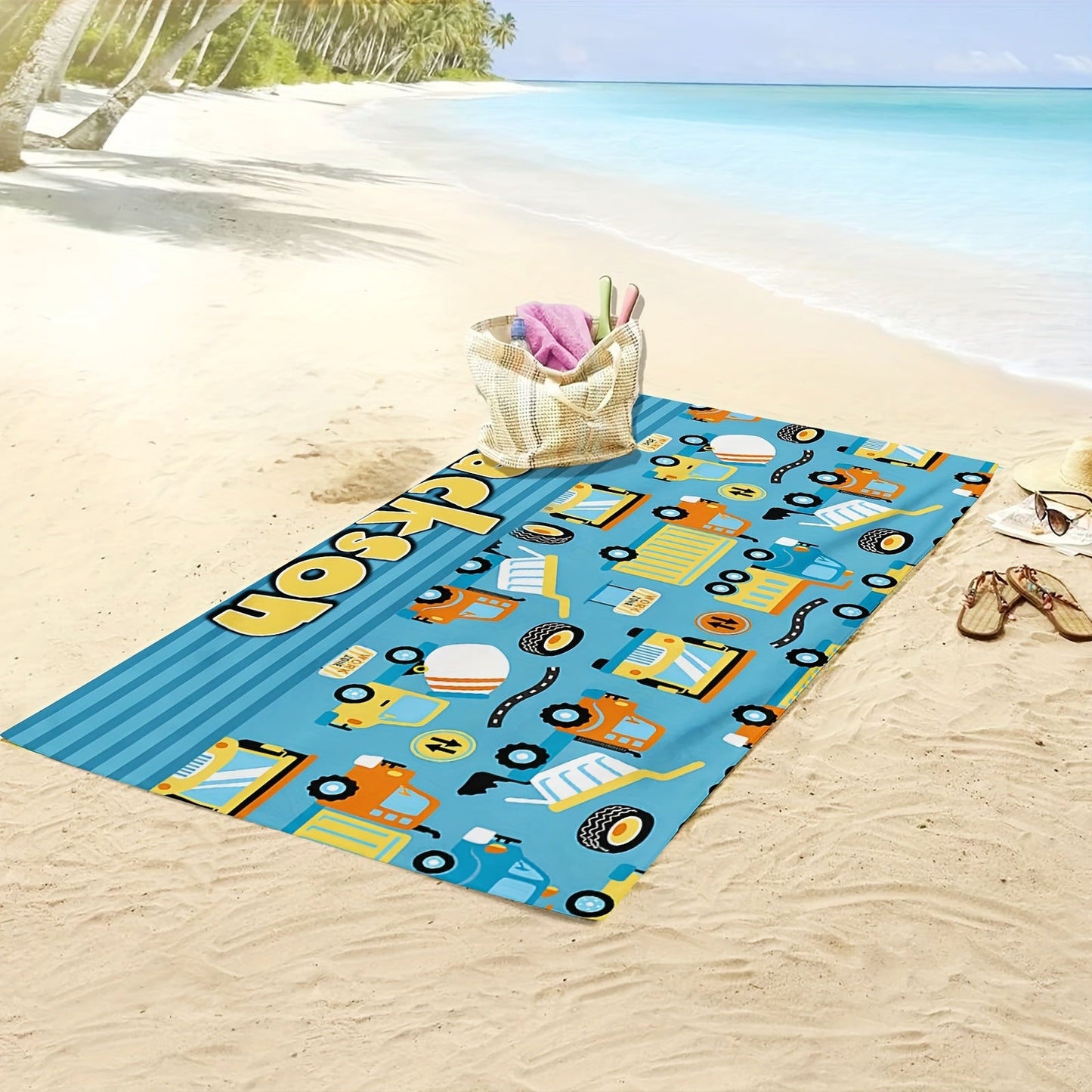 Custom Name Soft Quick-Dry Polyester Beach Towel