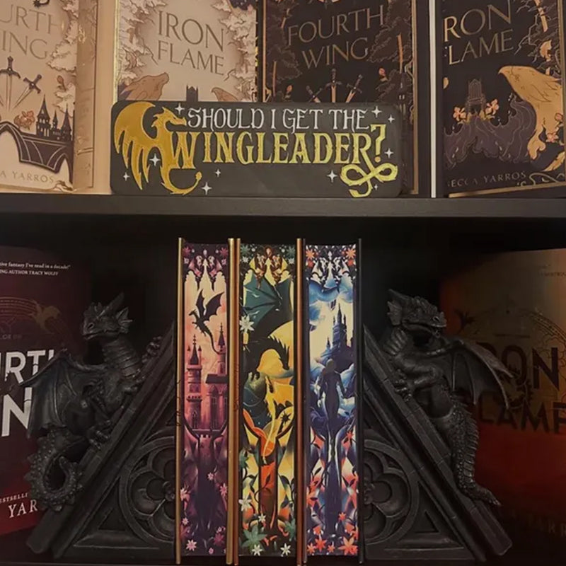 Get the Wingleader Fourth Wing Bookshelf Sign Book Decor