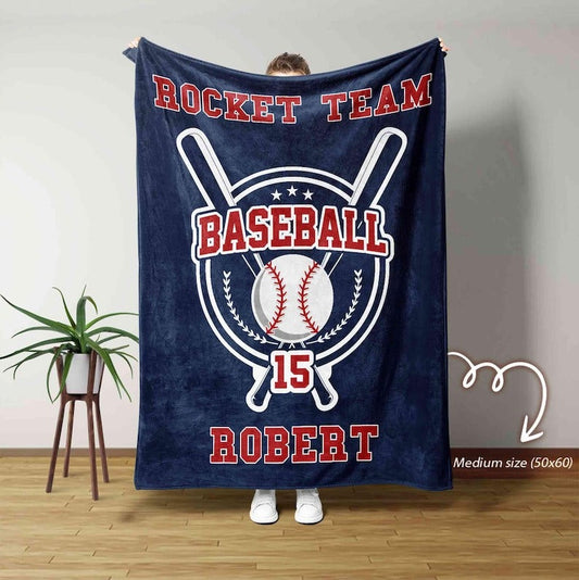 Personalized Baseball Blanket, Baseball Blanket