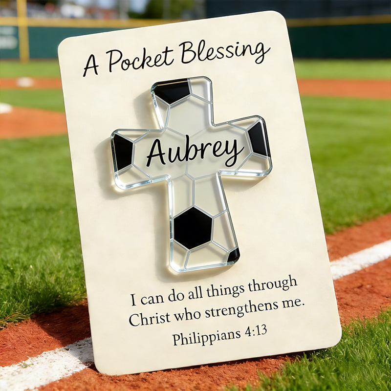 Baseball Cross Blessing Card,Pocket Blessing Sport Cross