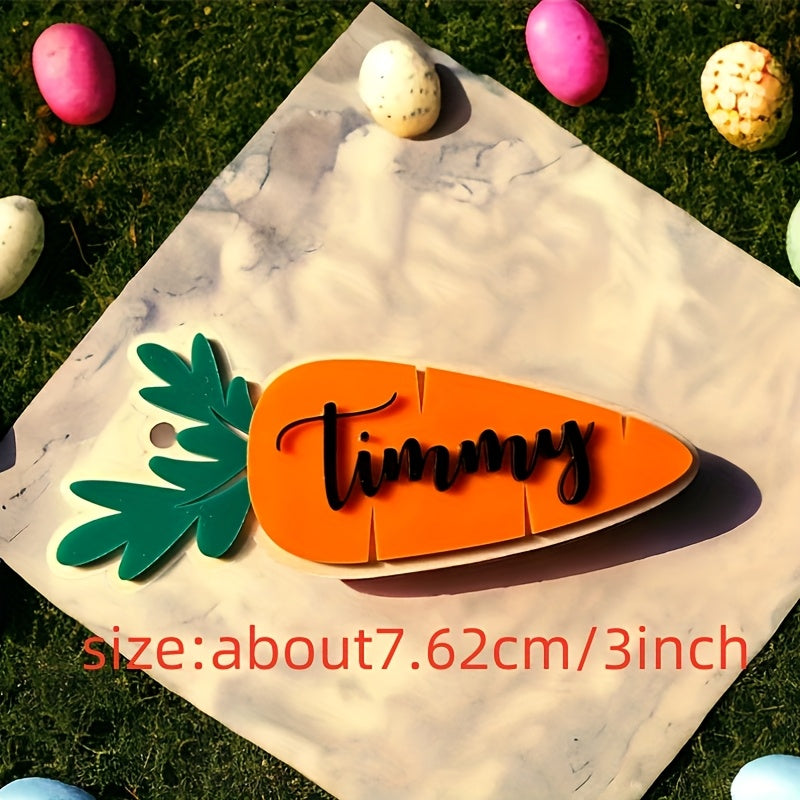 Custom Acrylic Carrot-Shaped Easter Tag