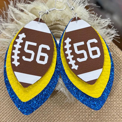 Football earrings, custom football earrings
