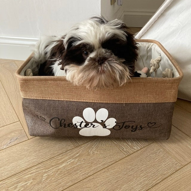 Custom Dog Storage Basket Personalized Dog Toy Basket Dog Toy Box