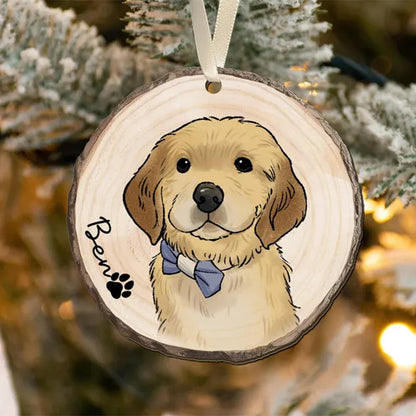 Pet Portrait Ornament, Custom Pet Ornament, Personalized Dog Ornament