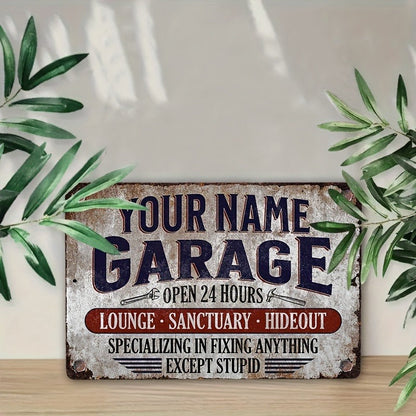 Vintage Style Personalized Name Garage Metal Sign