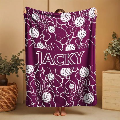 Personalized Volleyball Team Blanket:Custom Team