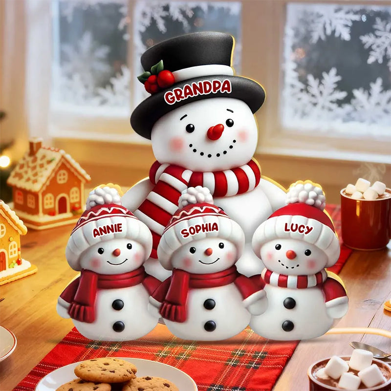 Personalized Snowman Family Christmas Light Box