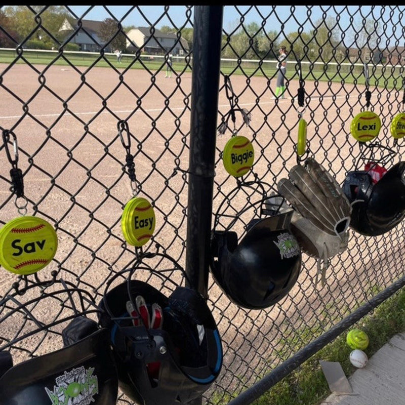 Personalized Softball/Baseball helmet holder with dual hook